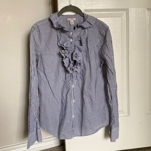 J. Crew Ruffle Button Down Blouse Size 8